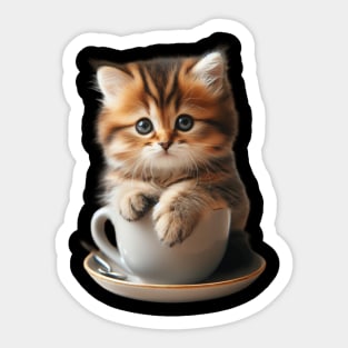 Caffeine & Kittens: A Charming Café Escape Sticker